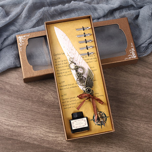 Set Regalo di Penne Stilografiche di Alta Qualità, <span class=keywords><strong>Penna</strong></span> di Lusso Personalizzata con Piuma per Scrittura, Set Regalo per Compleanno e <span class=keywords><strong>Laurea</strong></span> - Product Image 4