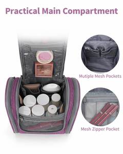 Dark Purple Hanging Toiletry <b>Bag</b> Women Travel Makeup <b>Bag</b> Organizer Toiletries <b>Bag</b> for Travel Essentials <b>Accessories</b> - Product Image 5