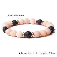 Bracelet en pierre de lave, jaspe zébré rose, bracelet diffuseur d'aromathérapie relaxant pour femmes et hommes, yoga, chakra, guérison par les cristaux