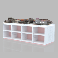 Mobilier de boutique de soins de la peau personnalisé rose présentoir de magasin de cosmétiques Led Island Cabinet pour magasin magasin de cosmétiques Design d'intérieur