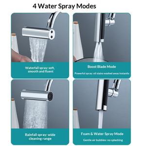 หัวก๊อกน้ำอเนกประสงค์สำหรับห้องครัว หัวฉีดน้ำปรับได้สี่ระดับ ทำจากทองแดงแท้ ป้องกันน้ำกระเด็น ชุบเคลือบผิวแบบอิเล็กโทรไลต์ พร้อมระบบเพิ่มอากาศ - Product Image 2