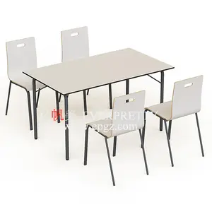 レストラン家具4人掛けダイニングテーブルセット金属鉄食堂テーブル椅子コーヒーショップ