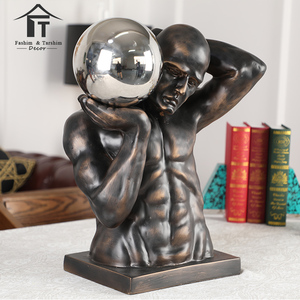 Statue d'homme <span class=keywords><strong>de</strong></span> fer noir abstrait pour décoration intérieure moderne en acier inoxydable - Product Image 2