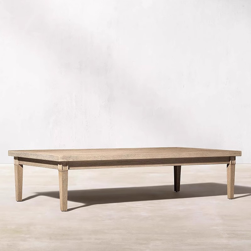 Long coffee table made of anti-corrosion wood