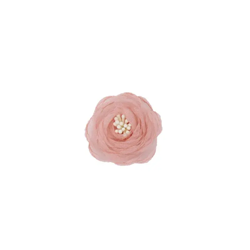 Flor de zapato de fábrica china flores de tela decorativa de gasa para el cabello