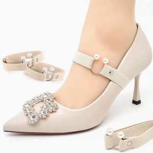 Sangles de maintien pour talons hauts pour femmes, 1 paire, élastiques, sans nœud, détachables, pour escarpins à talons hauts lâches - Product Image 1