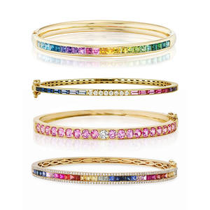 Bracciale ovale da donna in argento 925 placcato oro, modello impilabile unico e affascinante - Product Image 2