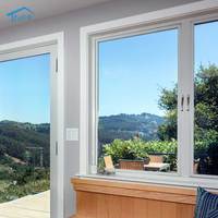 Ventana abatible de aluminio NF personalizada con 10 años de garantía Diseño moderno y pantalla incorporada para uso en el hogar y la Oficina Cocina