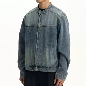 Veste Courte en Jean pour Homme Personnalisée en Gros, Tissu Denim Brut de Haute Qualité, Lavage Vieilli, 100% Coton, Blouson en Jean pour Homme - Product Image 4