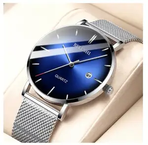 新款BELUSHI手表101休闲商务男表3ATM防水手表不锈钢带时尚简约风格设计