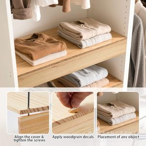 Wooden <b>Wall</b> <b>Mounted</b> <b>Shelf</b> Single Section Natural Wood Color Durable Home Storage Divider - Product Image 2