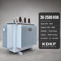 Transformateur abaisseur immergé dans l'huile S11 de 33 kV à 415 V, 500 kVA-2500 kVA, pour sous-station minière diesel, 100 % cuivre