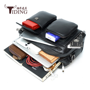 Tiding Men's Leather Shoulder <b>Bag</b> Large Capacity Casual Crossbody <b>Bag</b> For Everyday Use - Product Image 3