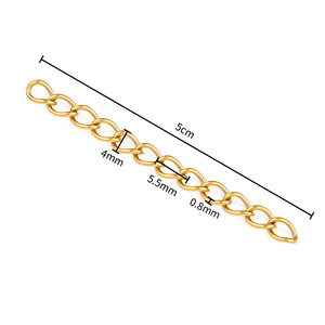 Catena di Estensione Impermeabile in Acciaio Inossidabile Placcato <span class=keywords><strong>Oro</strong></span> 18K PVD da 5cm per Collane e Bracciali, Forniture per Creazione di Gioielli Fai-da-Te, Vendita all'Ingrosso - Product Image 3