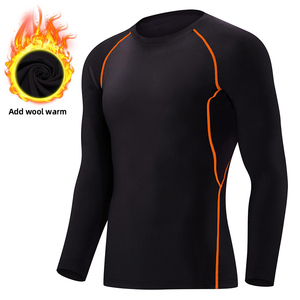 Maglietta Sportiva da Uomo Personalizzata a Compressione, Traspirante, Manica Lunga, Tinta Unita, Strato Base per <span class=keywords><strong>Body</strong></span> Building - Product Image 2