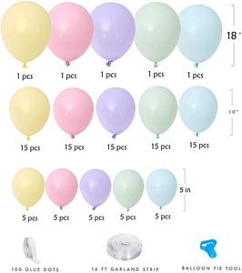 Kit de guirlande d'arche de ballons <span class=keywords><strong>arc</strong></span>-<span class=keywords><strong>en</strong></span>-<span class=keywords><strong>ciel</strong></span> de 123 pièces pour décorations de ballons d'<span class=keywords><strong>anniversaire</strong></span>, fournitures de fête <span class=keywords><strong>arc</strong></span>-<span class=keywords><strong>en</strong></span>-<span class=keywords><strong>ciel</strong></span> <span class=keywords><strong>pastel</strong></span> - Product Image 5