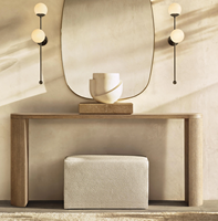 Meubles en bois de chêne naturel modernes pour l'intérieur, salon, couloir, décoration de la maison, table console de luxe