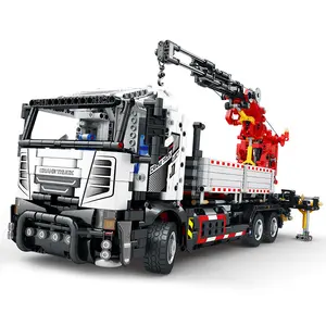 liangjun 22011 Engineering truck mounted crane obstacle removal vehicle building block assembly puzzle toys