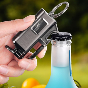 Portable <b>Windproof</b> <b>Lighter</b> Multifunctional Keychain Bottle Opener <b>Lighters</b> LED Visible Fuel Tank Cigarette <b>Lighter</b> for Men Gifts - Product Image 4
