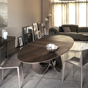 Ensemble de meubles de salle à manger de style luxueux, <span class=keywords><strong>table</strong></span> à manger moderne en marbre avec pieds ovales en acier inoxydable - Product Image 3