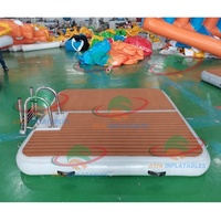 Plateforme flottante gonflable personnalisée en Drop Stitch pour loisirs, île flottante, ponton pour jet ski en mer