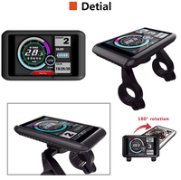 Kit de contrôleur de système de roue arrière pour vélo électrique 52V 2000W 45A noir FOC à onde sinusoïdale avec écran TFT et accélérateur