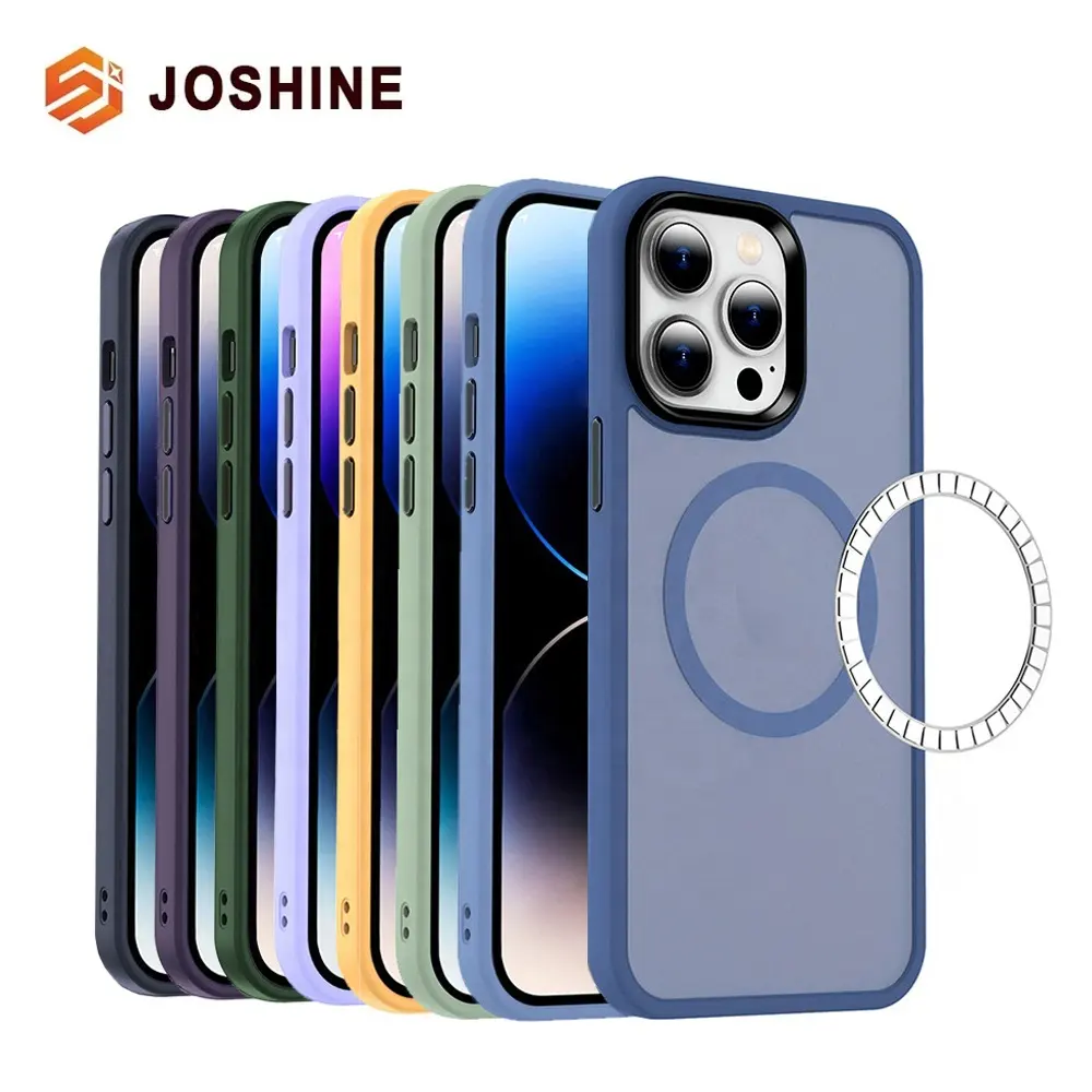 Shockproof Cover Anti Fingerprint Scratch Translucent Magnetic Matte Phone Case for Iphone 15 14 13 12 Pro Max