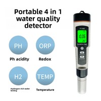 Stylo testeur d'eau riche en hydrogène portable 4 en 1 PH/ORP/H2/TEMP pour aquarium, piscine, eau potable