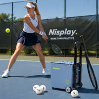 Lanceur de balles de tennis automatique intelligent Nisplay N0 Professional en aluminium, contrôle par application, portable, durable, capacité de 60+ balles