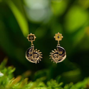 Pendientes de Moda con Diseño de Sol y Luna, Acero Inoxidable 316L, Baño de Oro PVD - Product Image 3