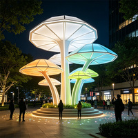 Lumière décorative LED en forme de champignon pour aménagement paysager, en acier inoxydable et acrylique, étanche IP65, pour place publique et parc, lumière RGB