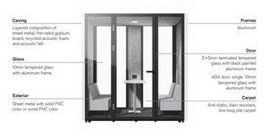 Cabines de réunion insonorisées pour plusieurs personnes, cabine de réunion de bureau, cabine téléphonique acoustique - Product Image 3