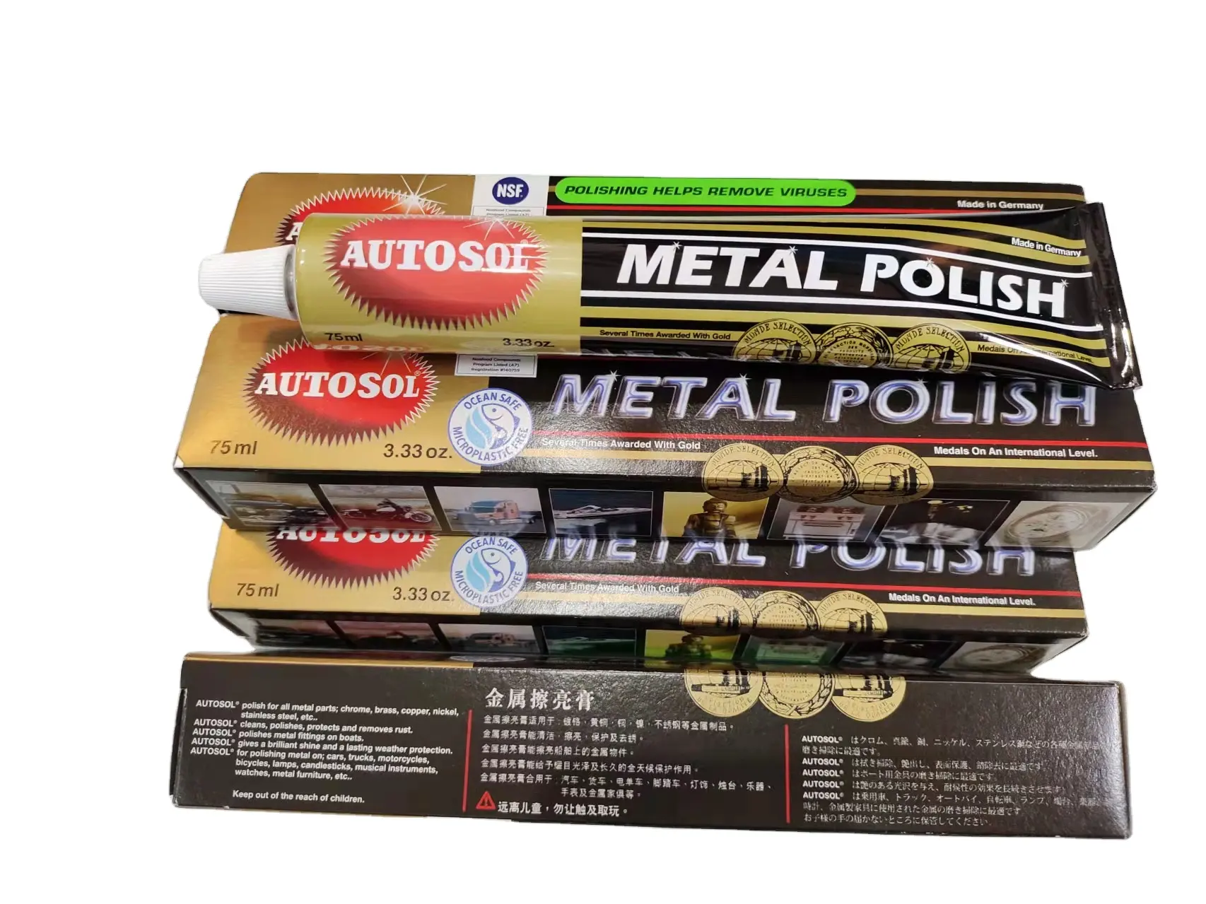 Autosol Metal Polish Cream Rust Remover, Stainless Steel, Polishing 
