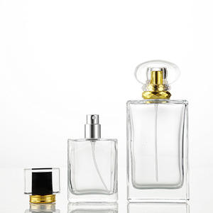 Portable Square 50ml &amp; 100ml Clear Glass <strong>Perfume</strong> Bottles Refillable Empty <strong>Atomizer</strong> Pump Sprayer Screen Printed for Fragrances - Product Image 4