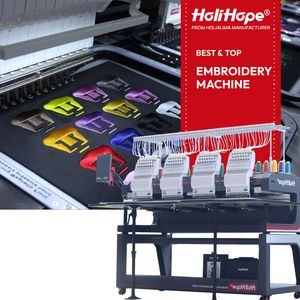 Holihope เครื่องเย็บปักถักร้อยด้วยระบบคอมพิวเตอร์1200ความเร็วสูงหมวกแก๊ปเสื้อยืดแบน45% ด้วยความเร็วสูง - Product Image 1