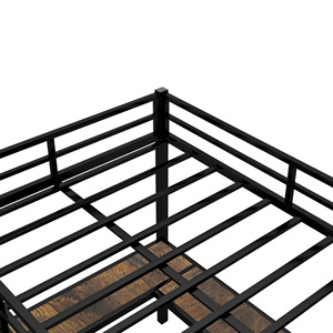 Lit superposé multifonctionnel en fer forgé avec table en dessous, adapté aux petits appartements, cadre de lit en métal à deux niveaux, pour la maison - Product Image 4