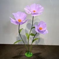 Rangkaian Bunga Poppy Sutra Tipis untuk Latar Belakang Fotografi Pernikahan, Adegan Romantis, Hiasan Bergaya