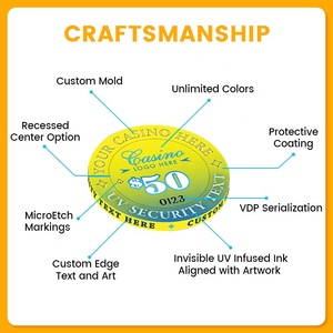 Jetons de poker vierges en céramique composite d'argile pure, personnalisables avec logo, professionnels, <span class=keywords><strong>Tina</strong></span> 10G 39mm 43mm 14g, pour la vente en gros - Product Image 4