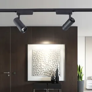 DGLUX Desain Konsentrator Optik, COB Hitam Aluminium Dapat Disetel 10 20 30 W Lampu Jejak Led