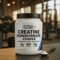 Créatine monohydrate en poudre, supplément de fitness, marque personnalisée OEM, saveurs personnalisées, 1500 mg