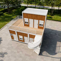 Maison conteneur préfabriquée économique à deux étages pour bureau administratif, 30 pieds, structure en acier Q235 avec terrasse et escalier