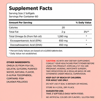Capsules d'huile de poisson oméga 3 super pure haute puissance, triple concentration, supplément d'huile de poisson oméga-3 EPA DNA