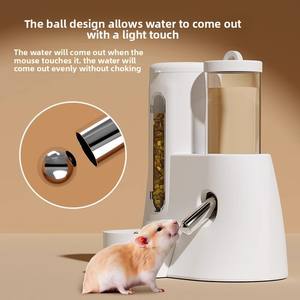 زجاجة مياه <span class=keywords><strong>2</strong></span> في 1 بوحدة تغذية أوتوماتيكية مضادة للانقباضات ، وللفئران الهامستر القزم والفئران السورية ، مستلزمات الحيوانات الأليفة الصغيرة - Product Image 4