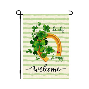Großhandel <span class=keywords><strong>2026</strong></span> Neuer Stil 12x18 Zoll Lagerbestand 30x45cm Doppelseitige Sublimations-<span class=keywords><strong>St</strong></span>. Patrick's Day Gartenflagge - Product Image 6