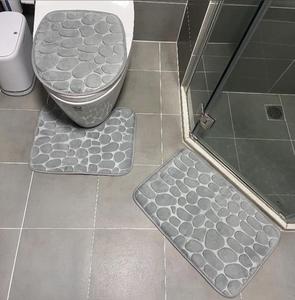 FIGOO - <span class=keywords><strong>Tapis</strong></span> <span class=keywords><strong>de</strong></span> bain moderne en mousse à mémoire <span class=keywords><strong>de</strong></span> forme, séchage rapide, super absorbant, <span class=keywords><strong>antidérapant</strong></span>, effet pierre, <span class=keywords><strong>pour</strong></span> la maison - Vente chaude - Product Image 5