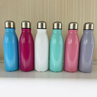 Botella de Agua Deportiva de Aluminio de Lujo, Delgada, de 500 ml, con Logotipo Personalizado y Tapa de Rosca para Viajes