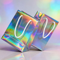 Bolsa de Regalo Holográfica Láser con Asa de Cuerda - Bolsa de Embalaje Brillante Iridiscente para Regalos, Cosméticos y Joyería