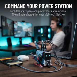 เครื่องชาร์จ GravaStar Alpha65 65W GaN – ดีไซน์หุ่นยนต์เมชา, รองรับการชาร์จเร็ว PD3.0 PPS, เครื่องชาร์จ USB C แบบหลายพอร์ต 2C1A สำหรับแล็ปท็อป - Product Image 4