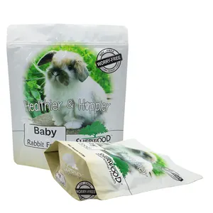custom pet stand up packaging pouch pet snack zipper flat bottom dog feedstock plastic bag