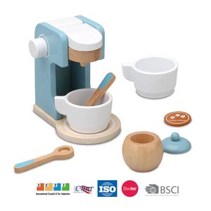 Happy <span class=keywords><strong>Earth</strong></span>-Cafetière en bois jouet semblant appareil de cuisine café Barista ensemble pour jeu de rôle apprentissage amusant jeu imaginatif - Product Image 5